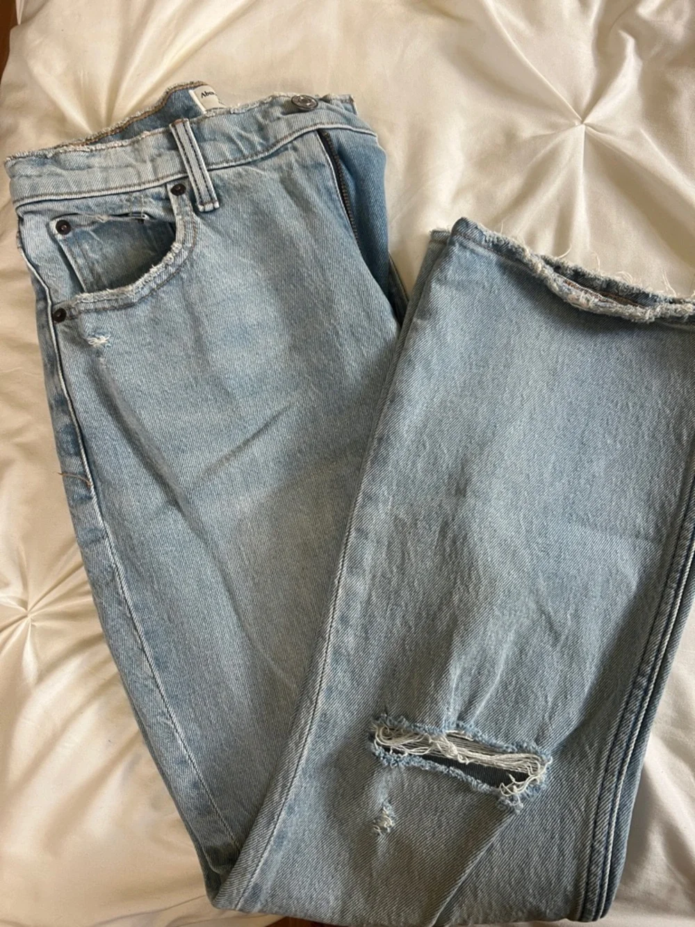 Abercrombie & Fitch Light Blue High-Rise Kick Flare Jeans - Picture 2 of 3